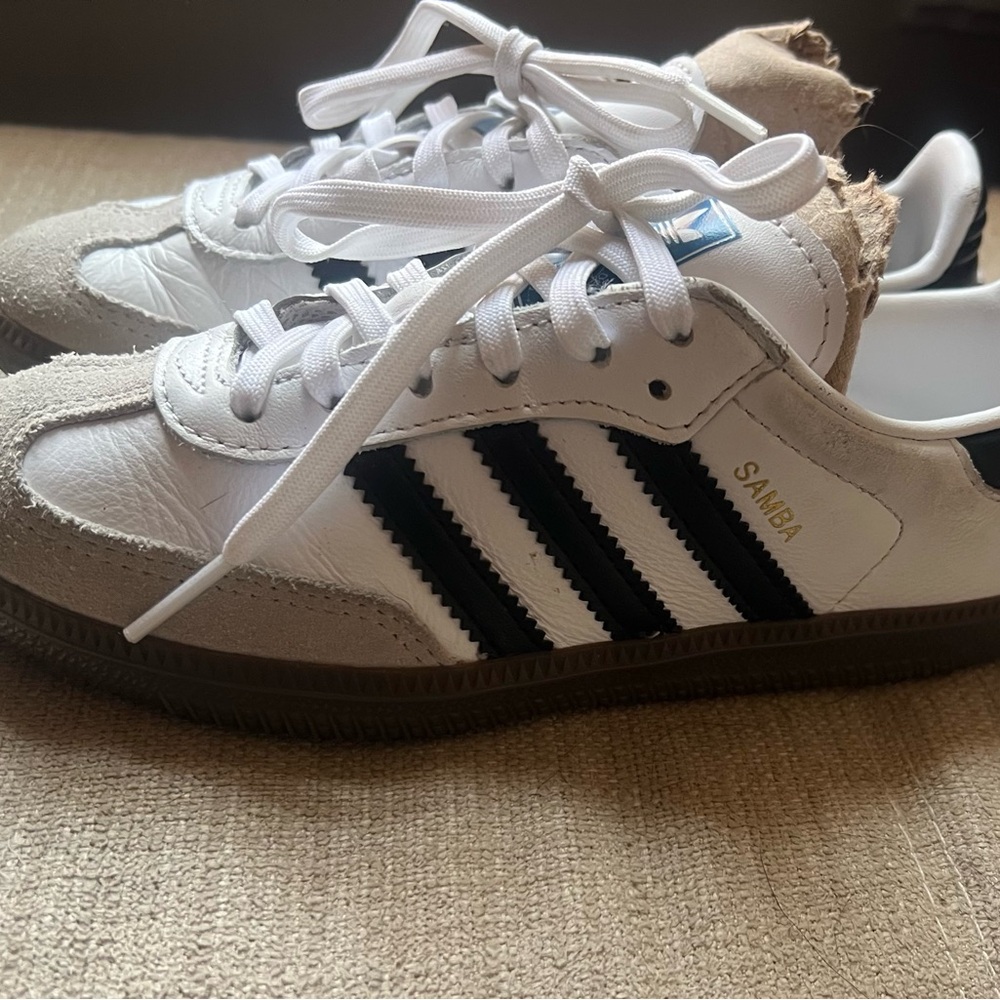 Adidas Kids Samba White Black Gray Sneakers